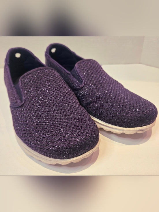 Skechers Shoes - Skechers Go Walk Goga Mat Slip-On Sneakers in Deep Sparkly Purple